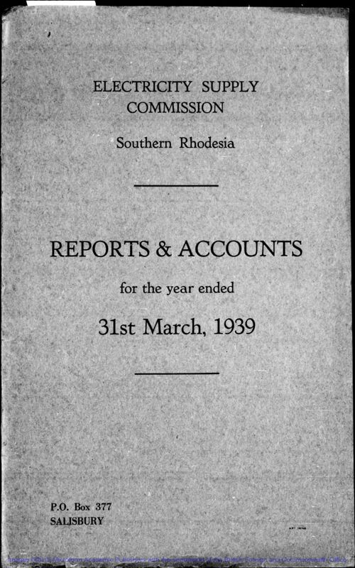 View document: Electricity Supply Commission, 1938-1961.