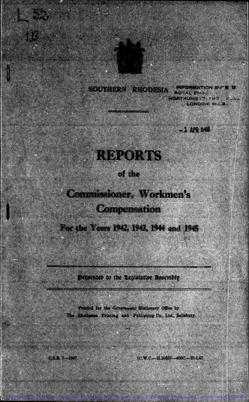 View document: Workmen's Compensation Commissioner, 1942-1947.