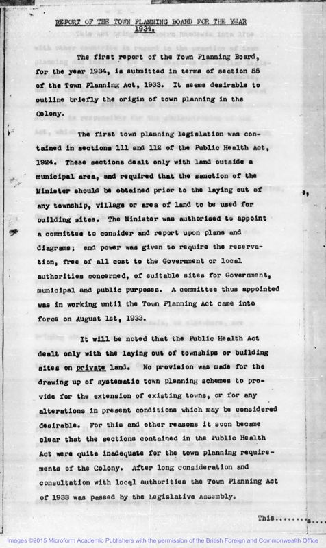 View document: Town Planning, 1934-1975.