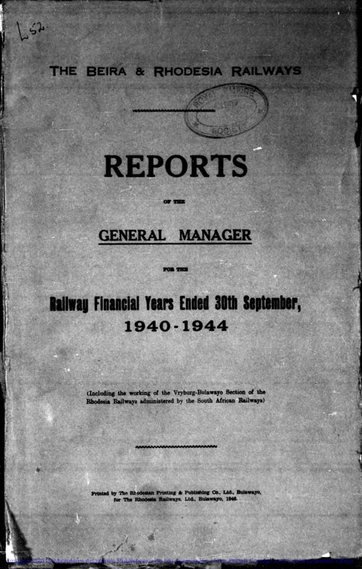 View document: Rhodesia Railways, 1939-1965.