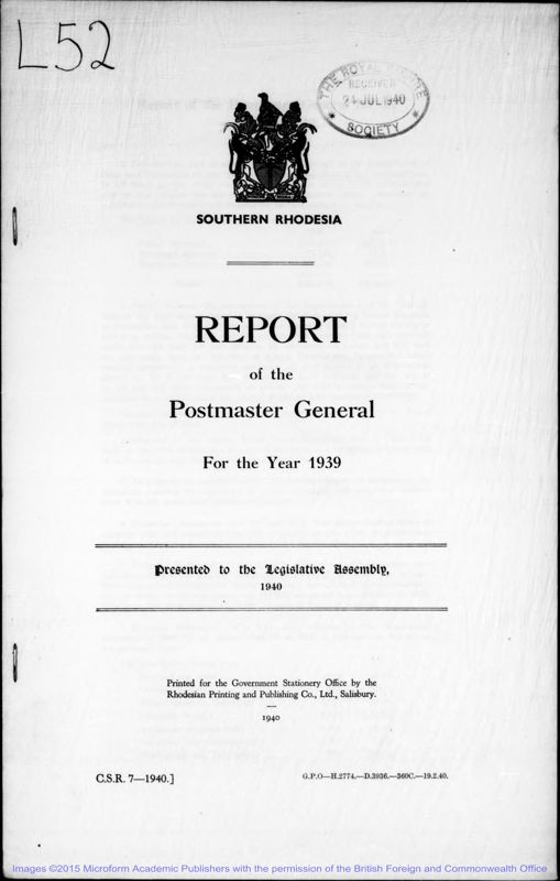 View document: Postmaster General, 1939-1970.
