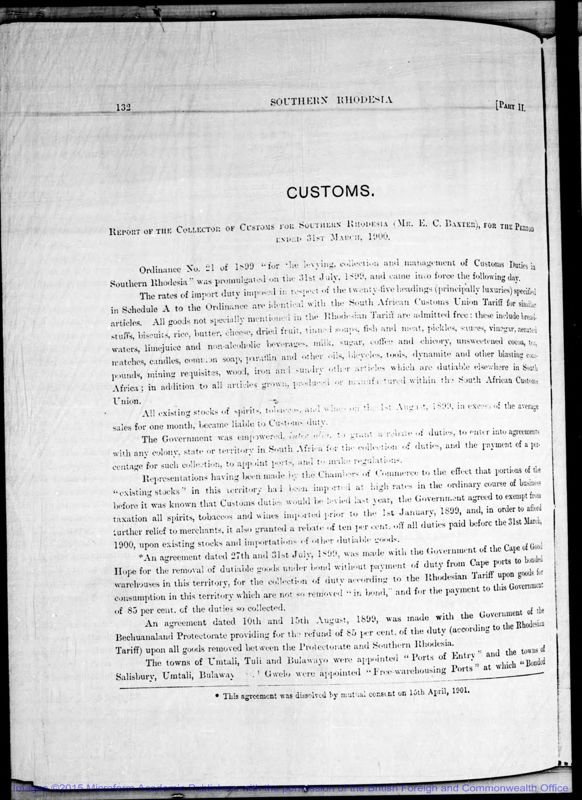 View document: Customs and Excise, 1899-1913.