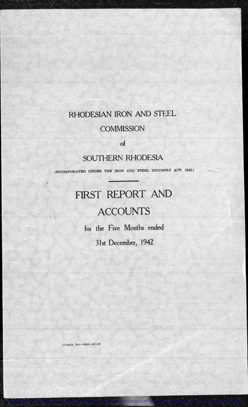 View document: Iron and Steel Commission, 1942-1972.
