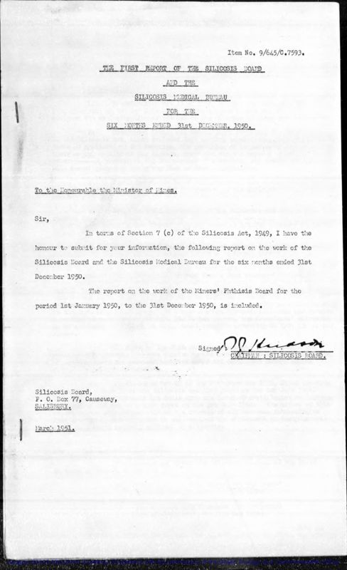 View document: Silicosis Board, 1950-1960.