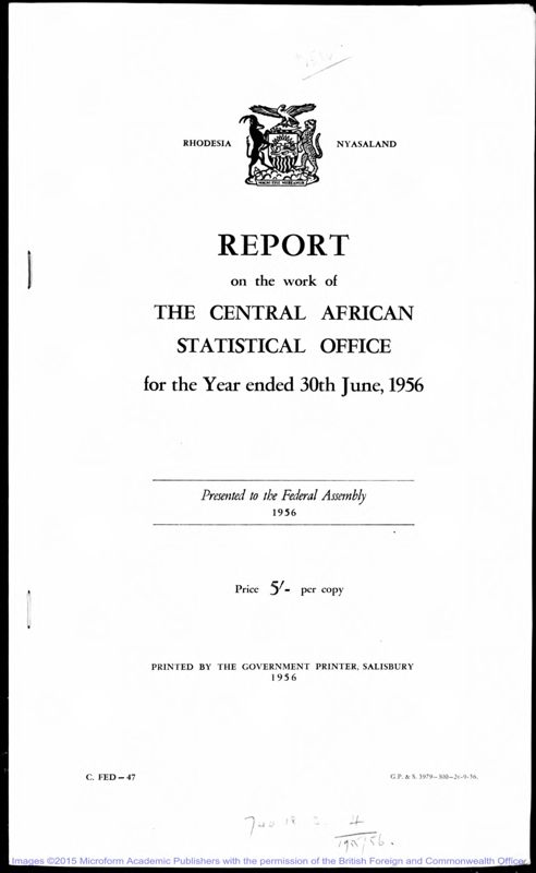 View document: Central Statistical Office, 1955-1973.