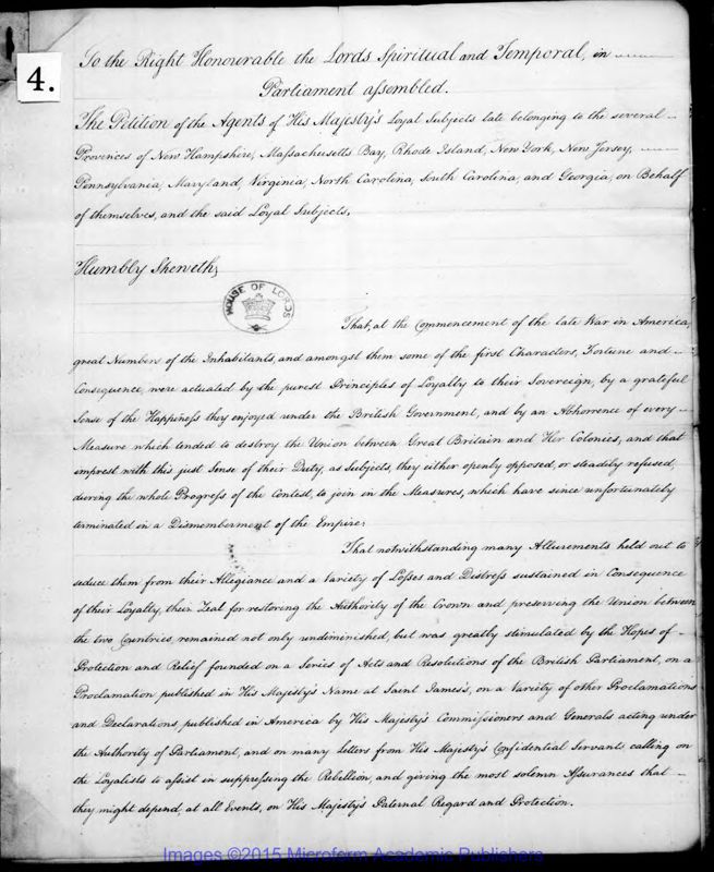 View document: Revolution, 1783-1784.