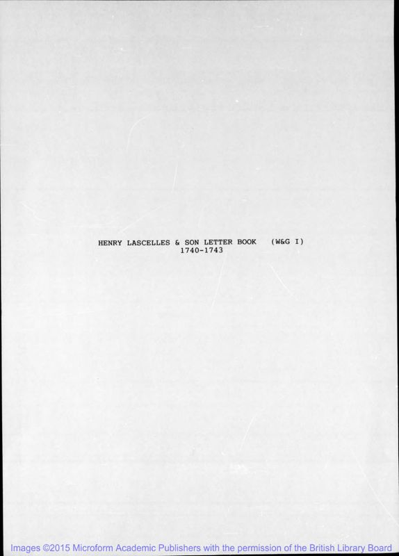 View document: Pares Transcripts of the W & G I Letter Book, Mar 1739 - Feb 1742.