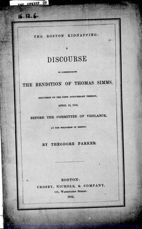 View document: Discourses on the evils of slavery in America & WI, 1833-1891.