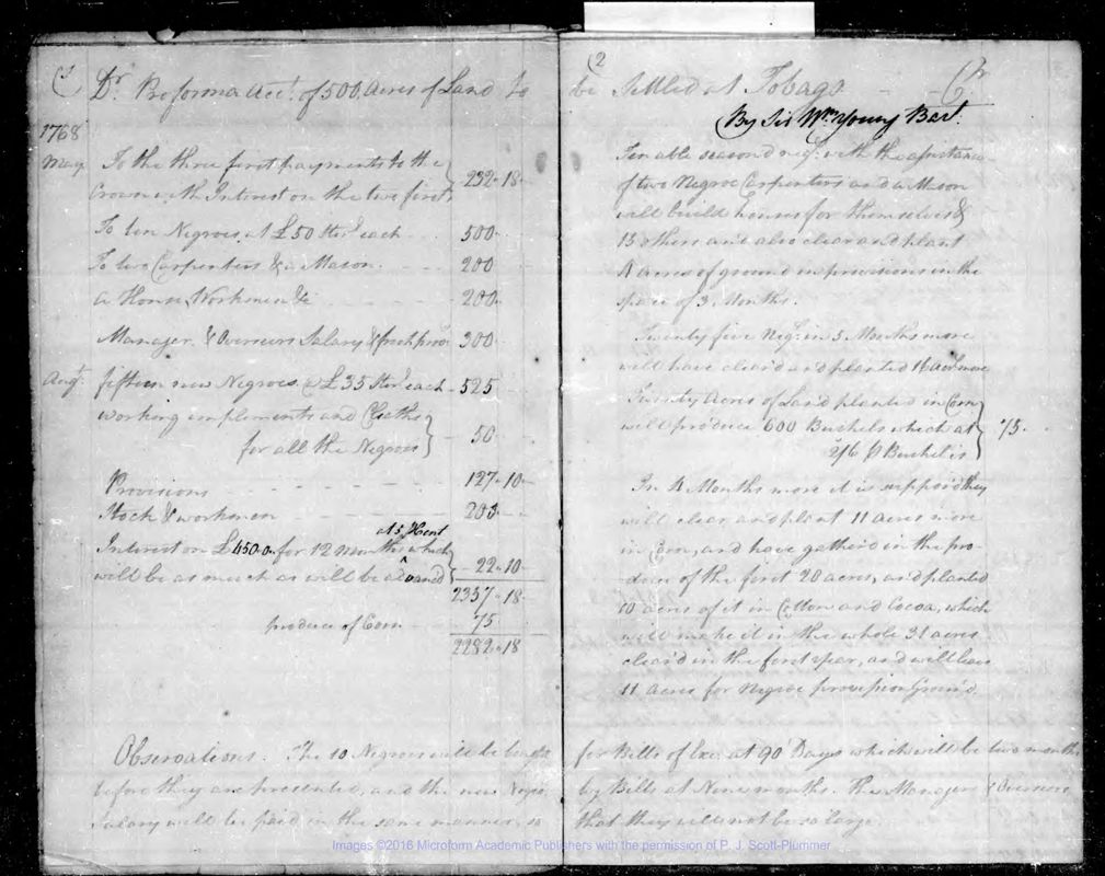 View document: Lands rented and owned by Joseph Senhouse, 1768-1776.