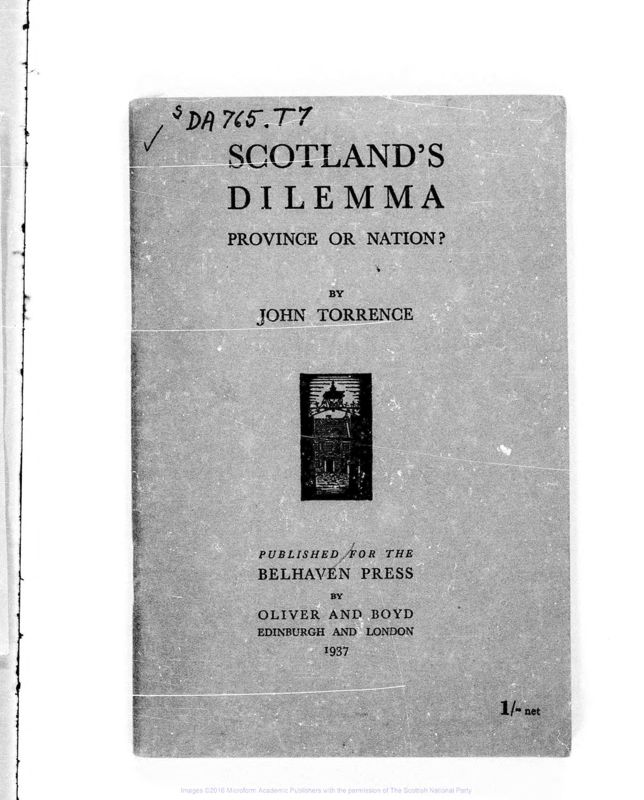 View document: Scotland's dilemma, original and revised, 1937-1959.