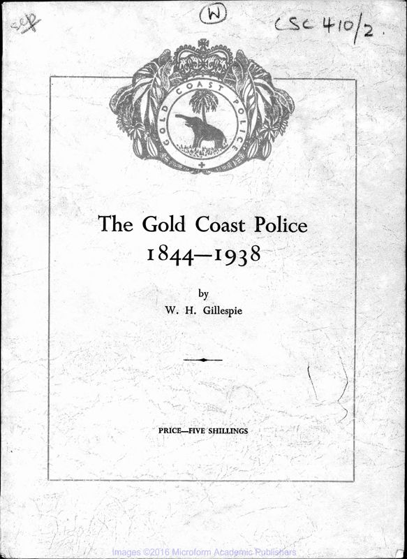 View document: Gillespie Report on Police, 1844-1938.