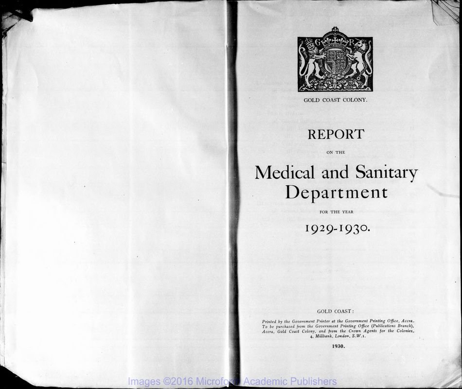 View document: Sanitary and Medical, 1929-1935.
