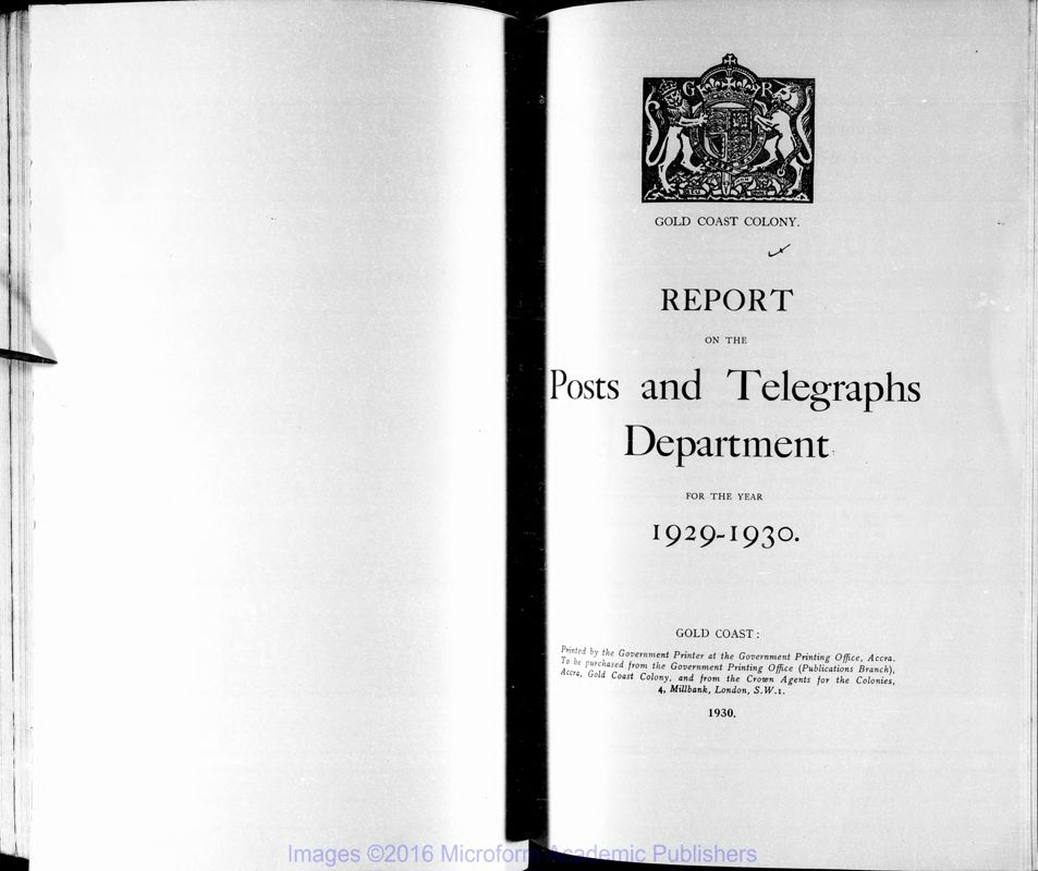 View document: Post and Telegraph, 1929-1939.