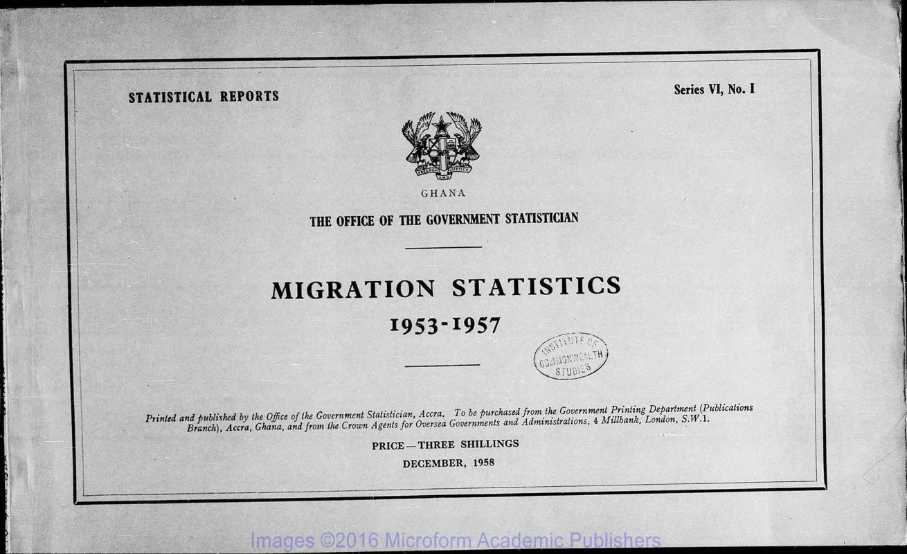 View document: Migration Statistics, 1953-1957.