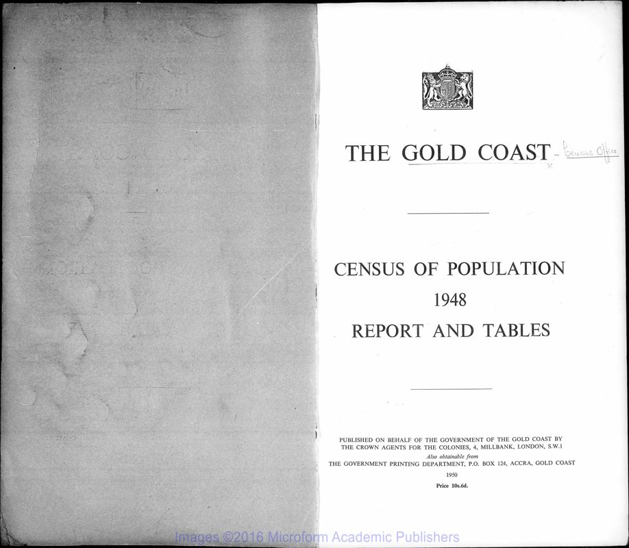 View document: Census of the Gold Coast, 1948.