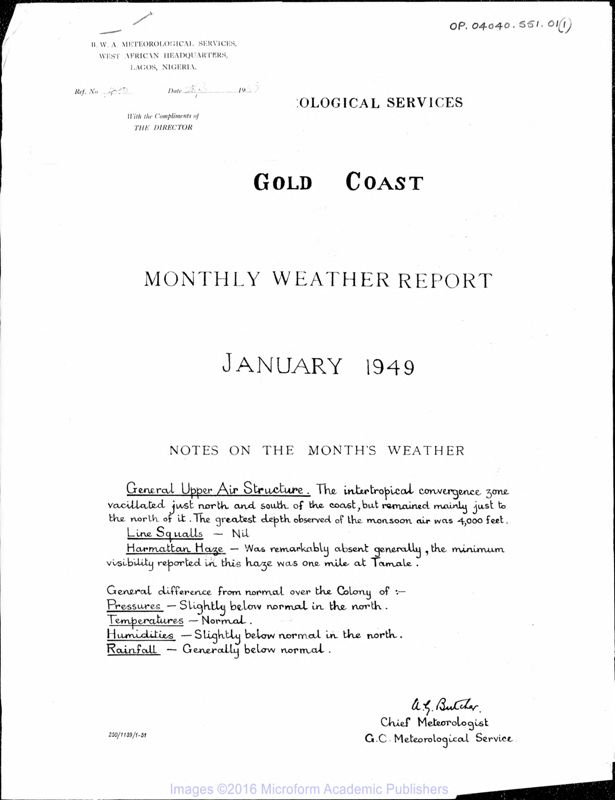 View document: Meteorological Observations, 1949-1956.