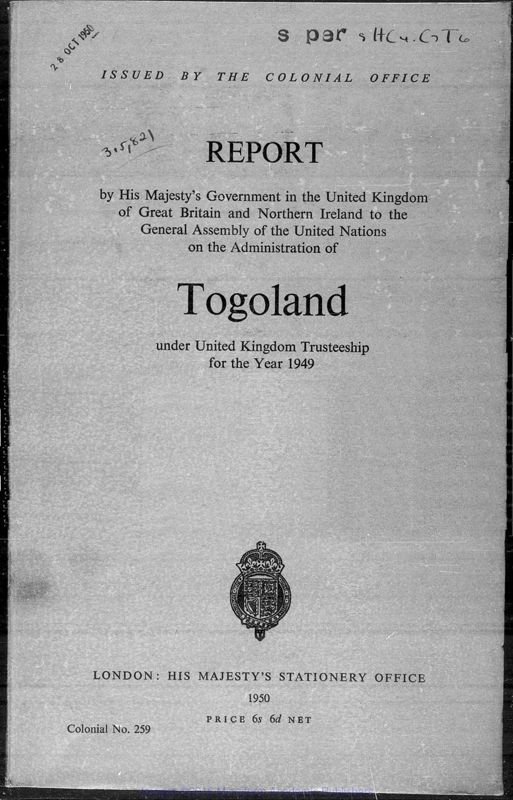 View document: Togoland, 1949-1951.