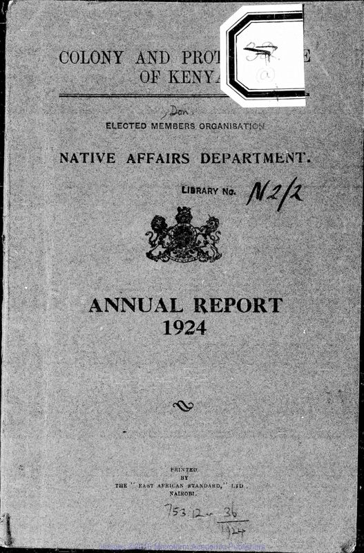 View document: Native Affairs, 1924-1931.
