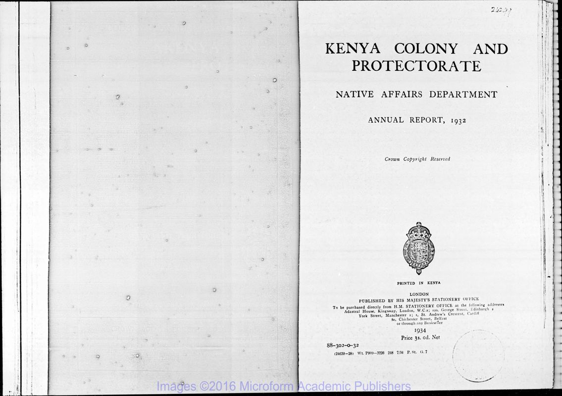 View document: Native Affairs, 1932-1936.