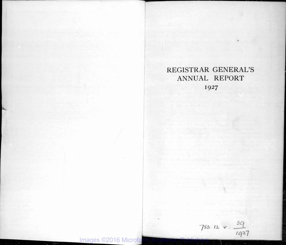 View document: Registrar-General, 1927-1963.