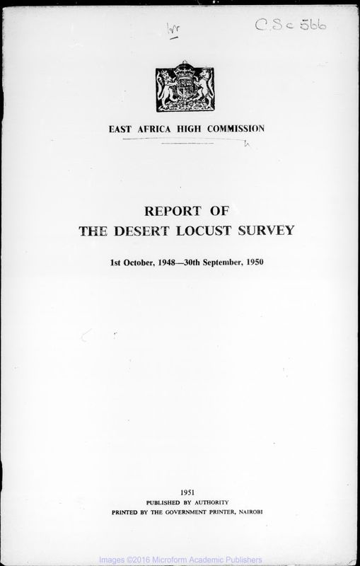 View document: Desert Locust Survey, 1948-1962.