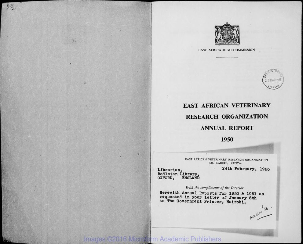 View document: Veterinary Research, 1950-1957.