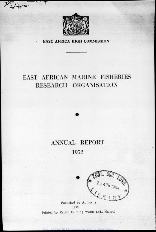 View document: Marine Fishery Research, 1952-1962.