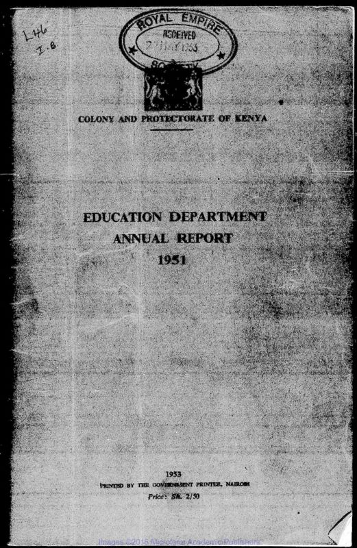 View document: Education and Higher Education, 1951-1963.