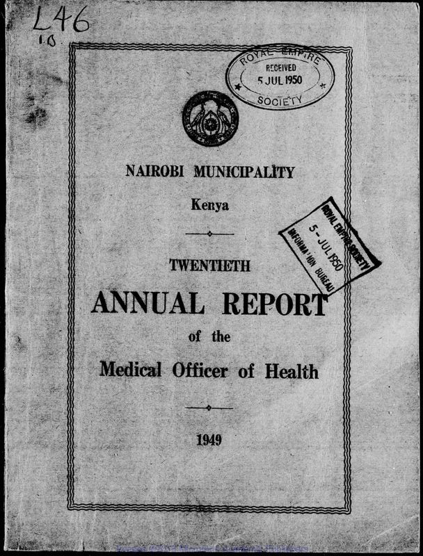 View document: Nairobi Medical Officer, 1949-1954.