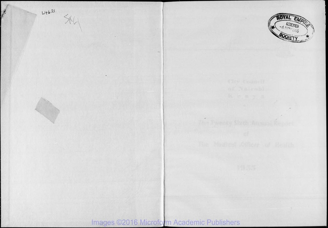 View document: Nairobi Medical Officer, 1955-1959.
