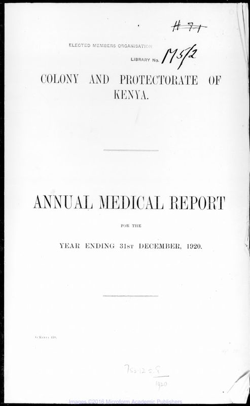 View document: Medical Department, 1920-1926.