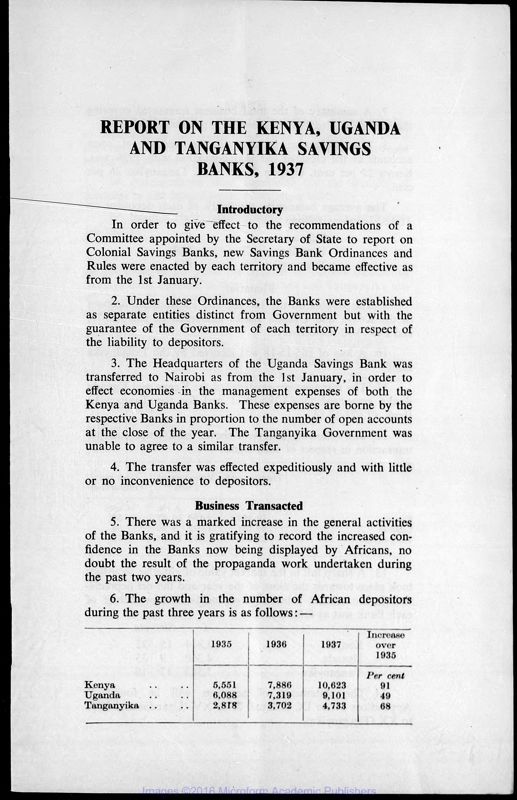 View document: Savings Banks, 1937-1963.