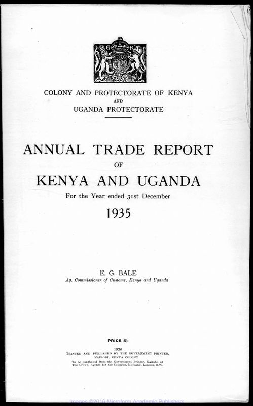 View document: Trade Reports, 1935-1939.