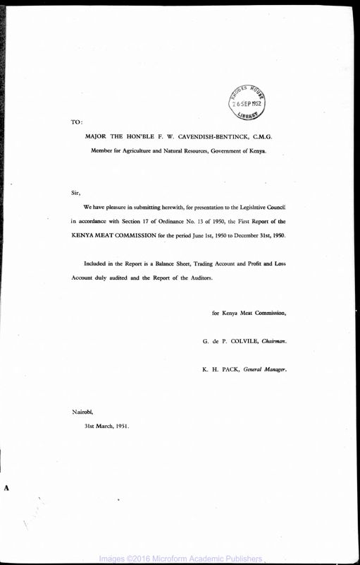 View document: Kenya Meat Commission, 1950-1963.