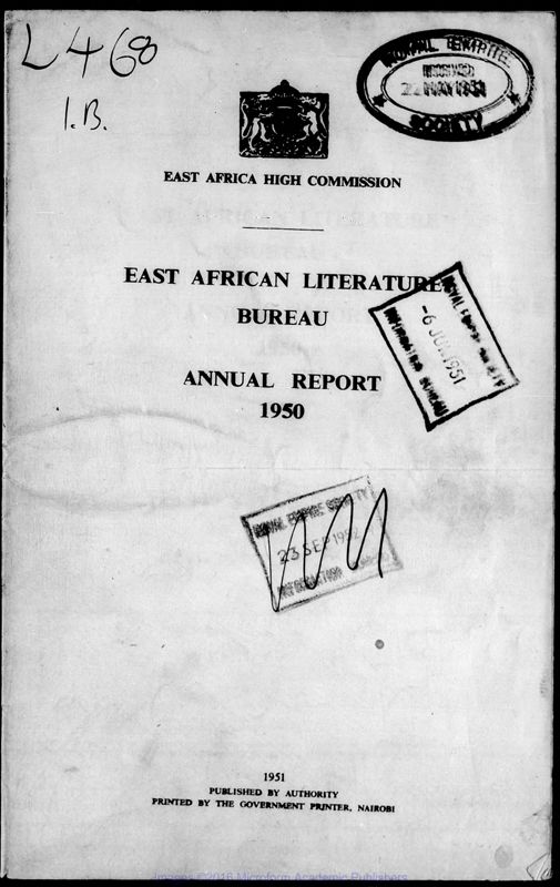 View document: East African Literature Bureau, 1950-1964.