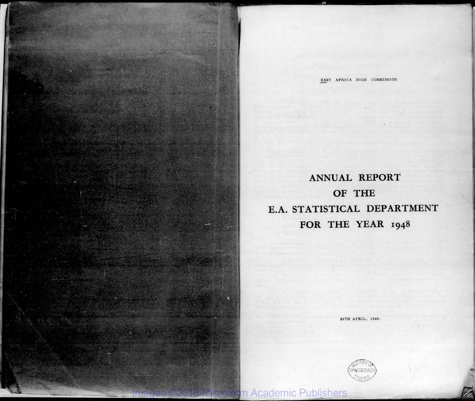 View document: East African Statistical Department, 1948-1962.