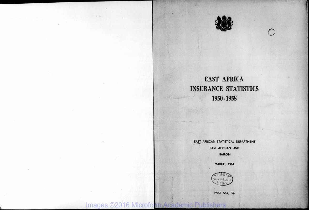 View document: East African Insurance Statistics, 1950-1963.