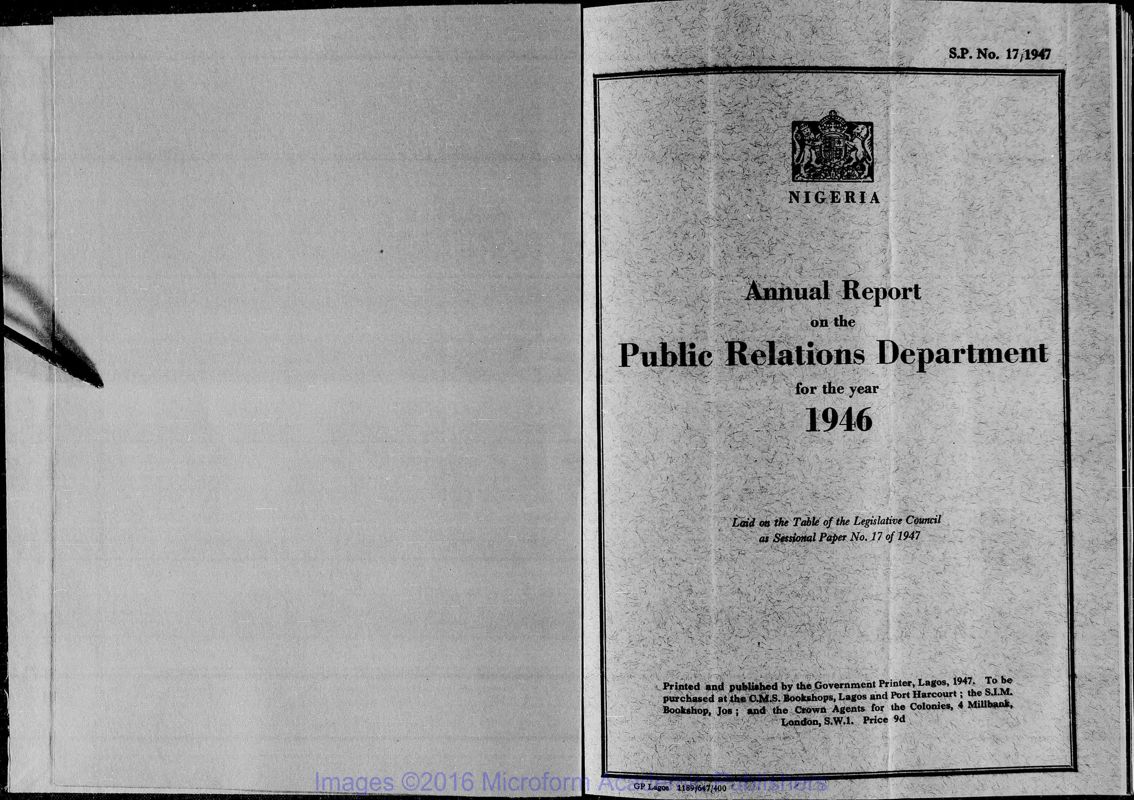 View document: Public Relations and Information Service, 1946-1959.