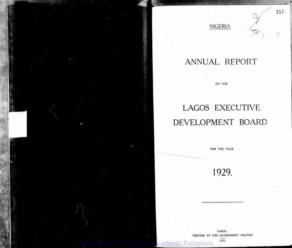 View document: Nigeria Development and Planning, 1929-1960.