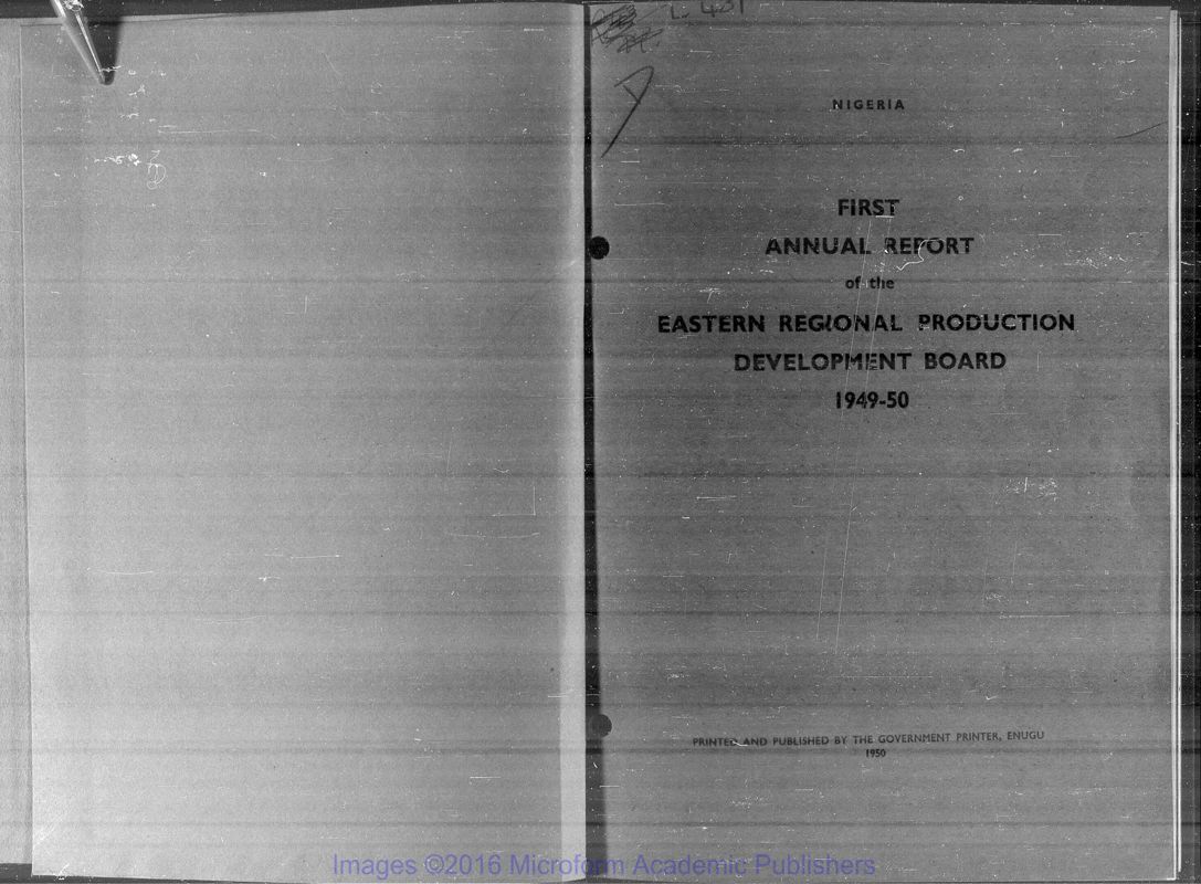 View document: Eastern Region, Development, 1949-1960.
