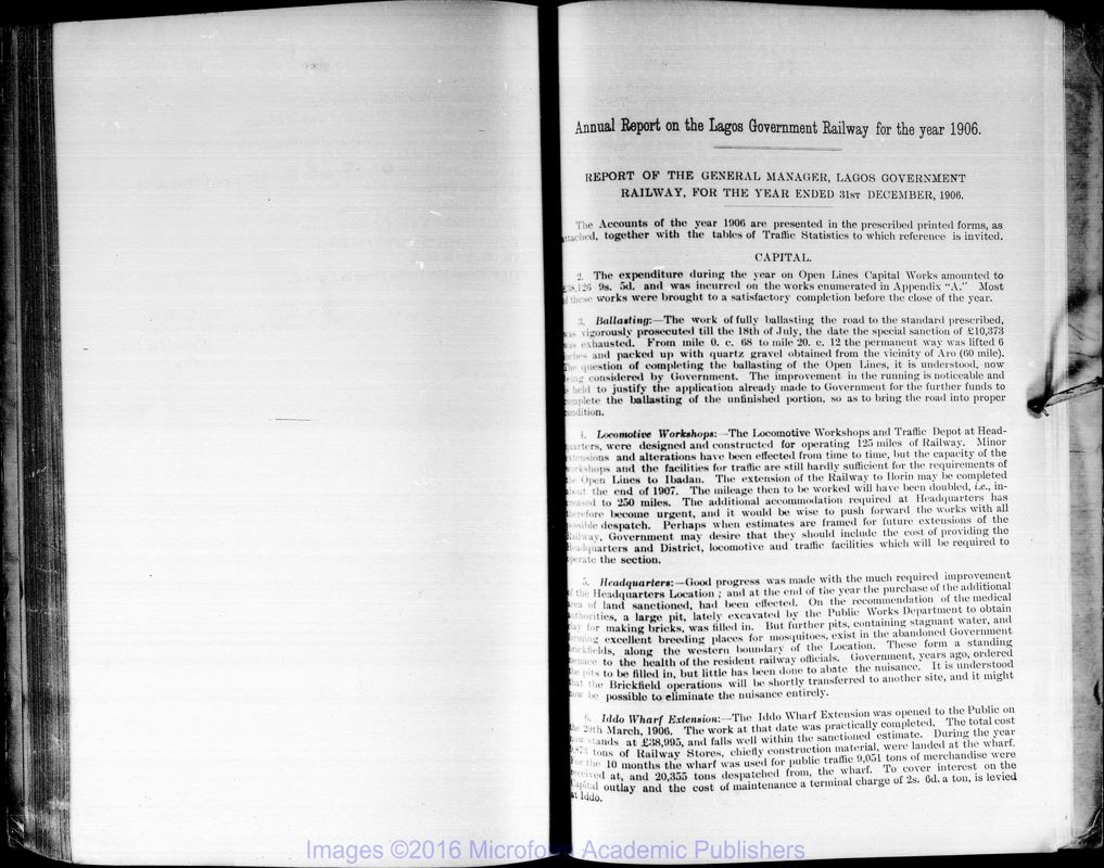View document: Lagos, Railways, 1906-1912.