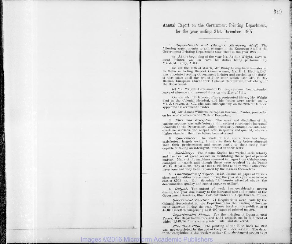 View document: Nigeria, Printing, 1907-1960.