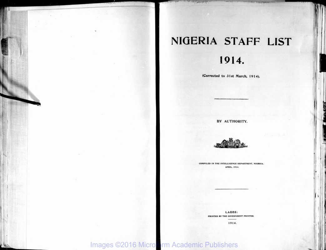 View document: Staff Lists, 1914-1926.