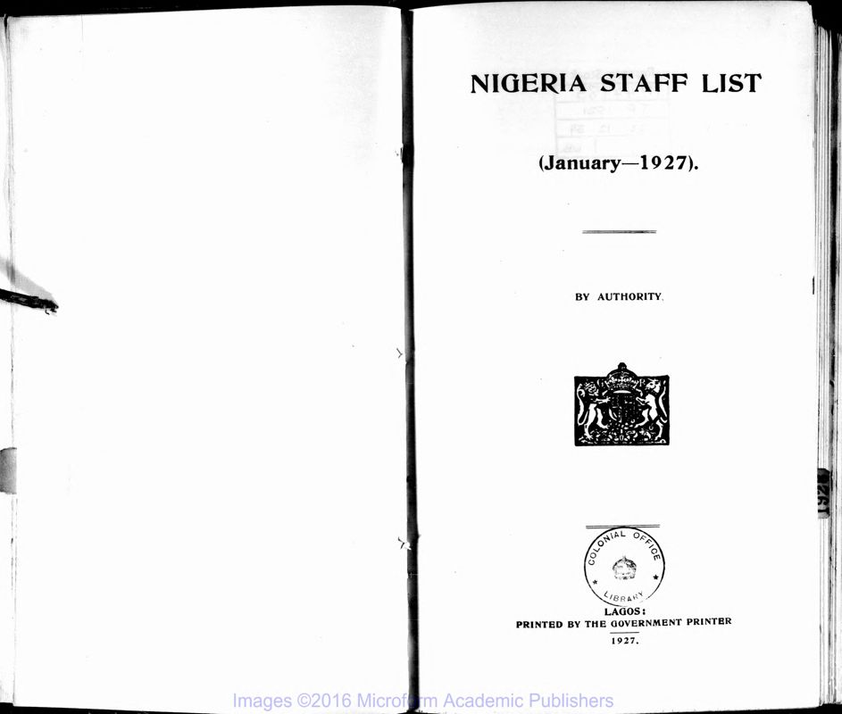 View document: Staff Lists, 1927-1930.