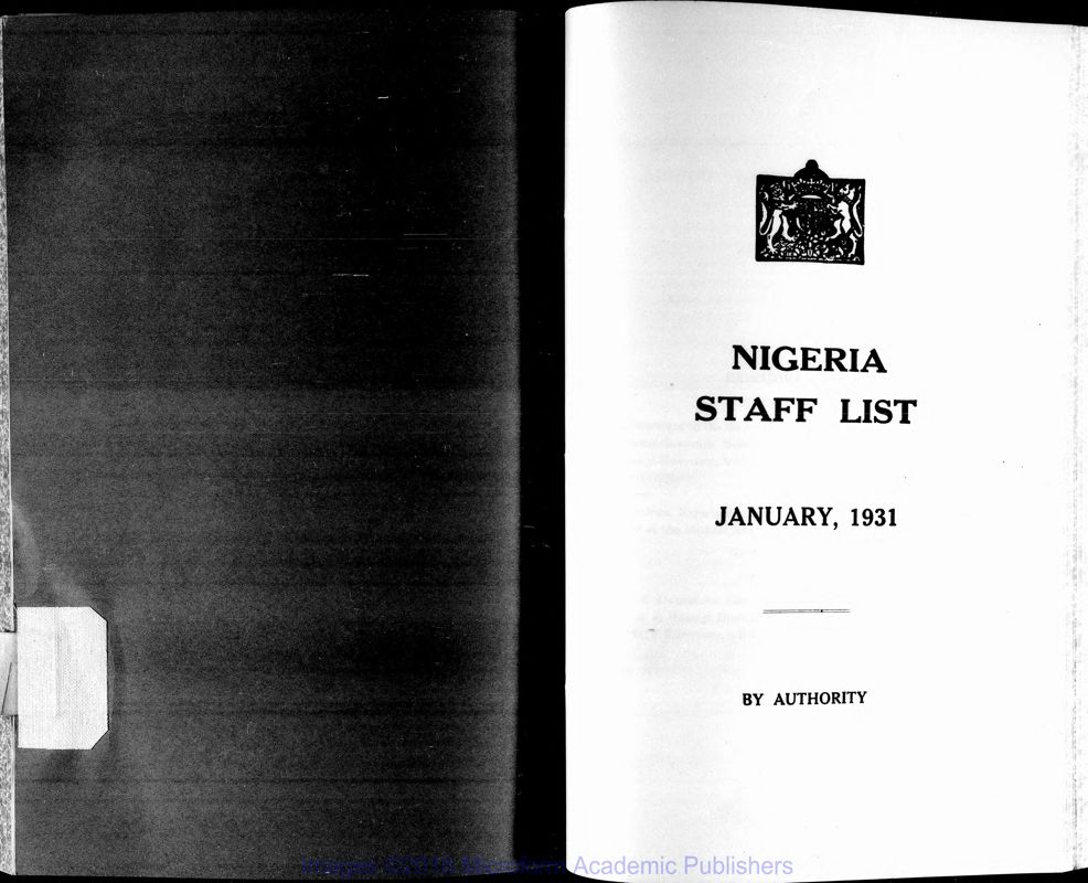 View document: Staff Lists, 1931-1935.