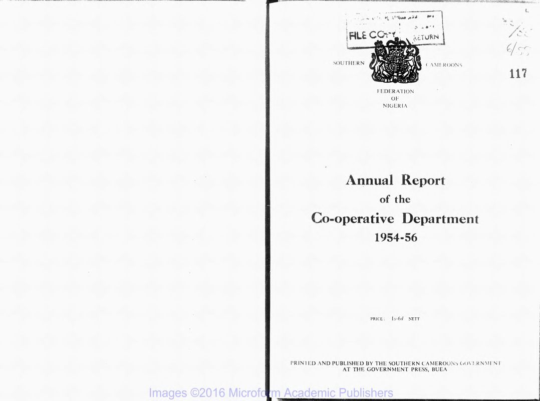 View document: Co-operatives and Marketing, 1954-1961.