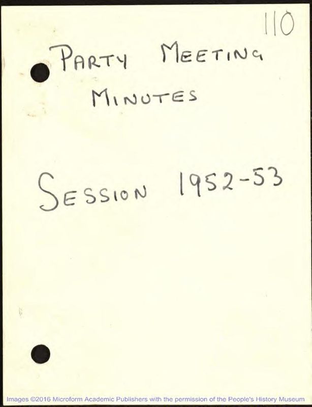 View document: Parliamentary Labour Party Papers, 1952-1953.