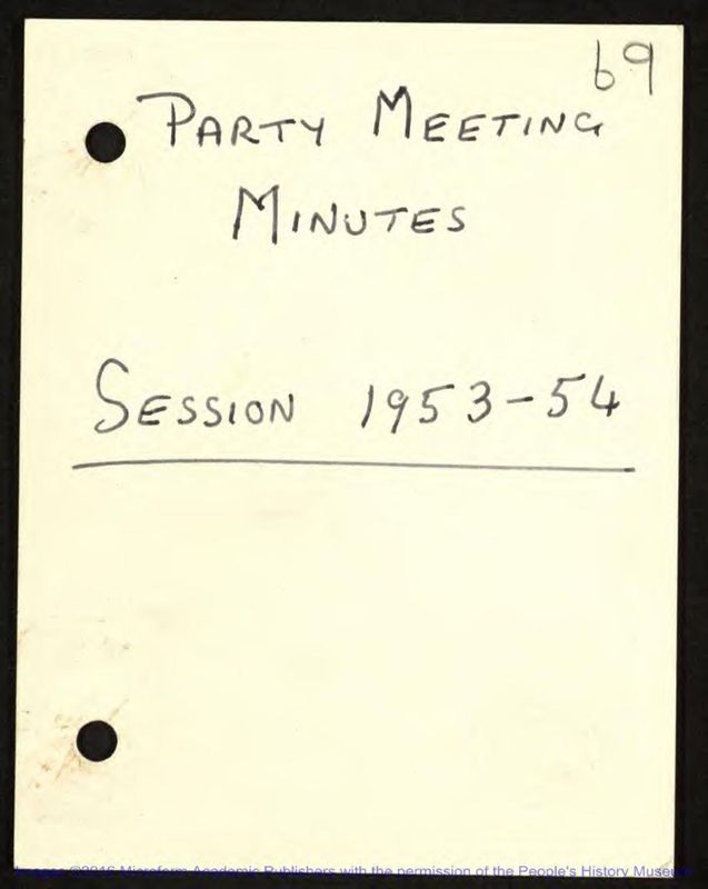 View document: Parliamentary Labour Party Papers, 1953-1954.