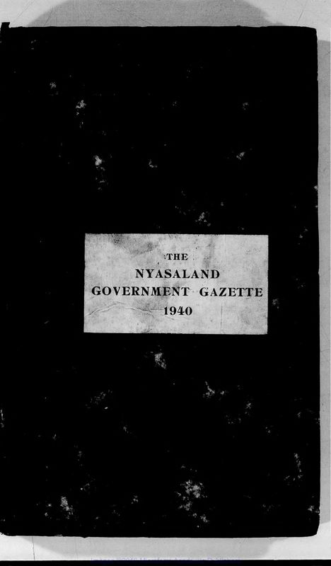 View document: Malawi (Nyasaland) Gazette, 1940-1941.