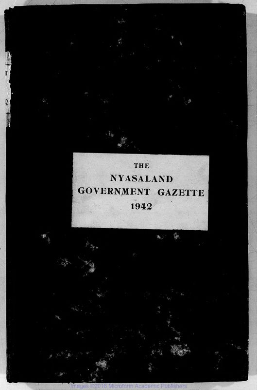 View document: Malawi (Nyasaland) Gazette, 1942-1945.
